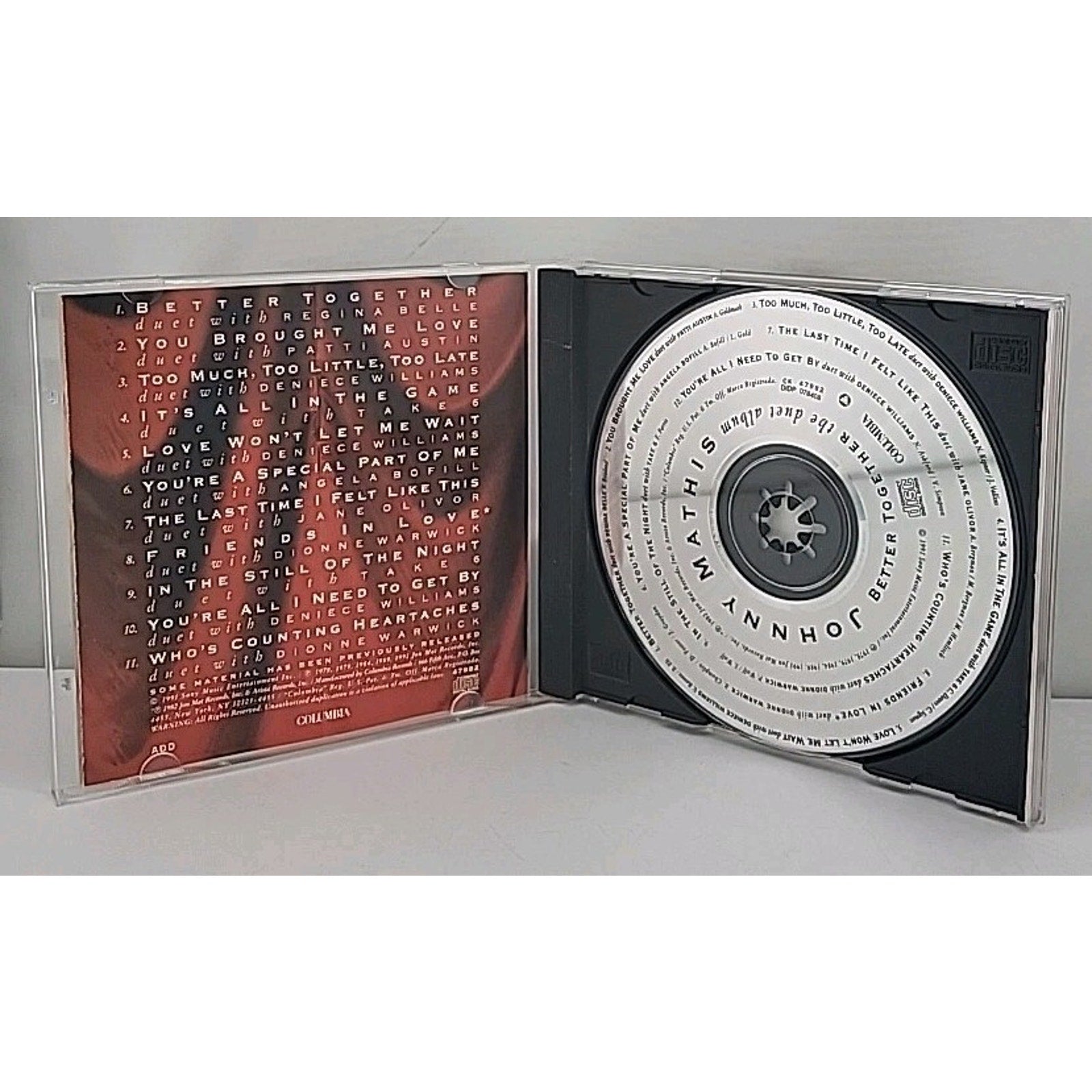 Better Together: the Duet Album by Mathis, Johnny (CD, 1991)