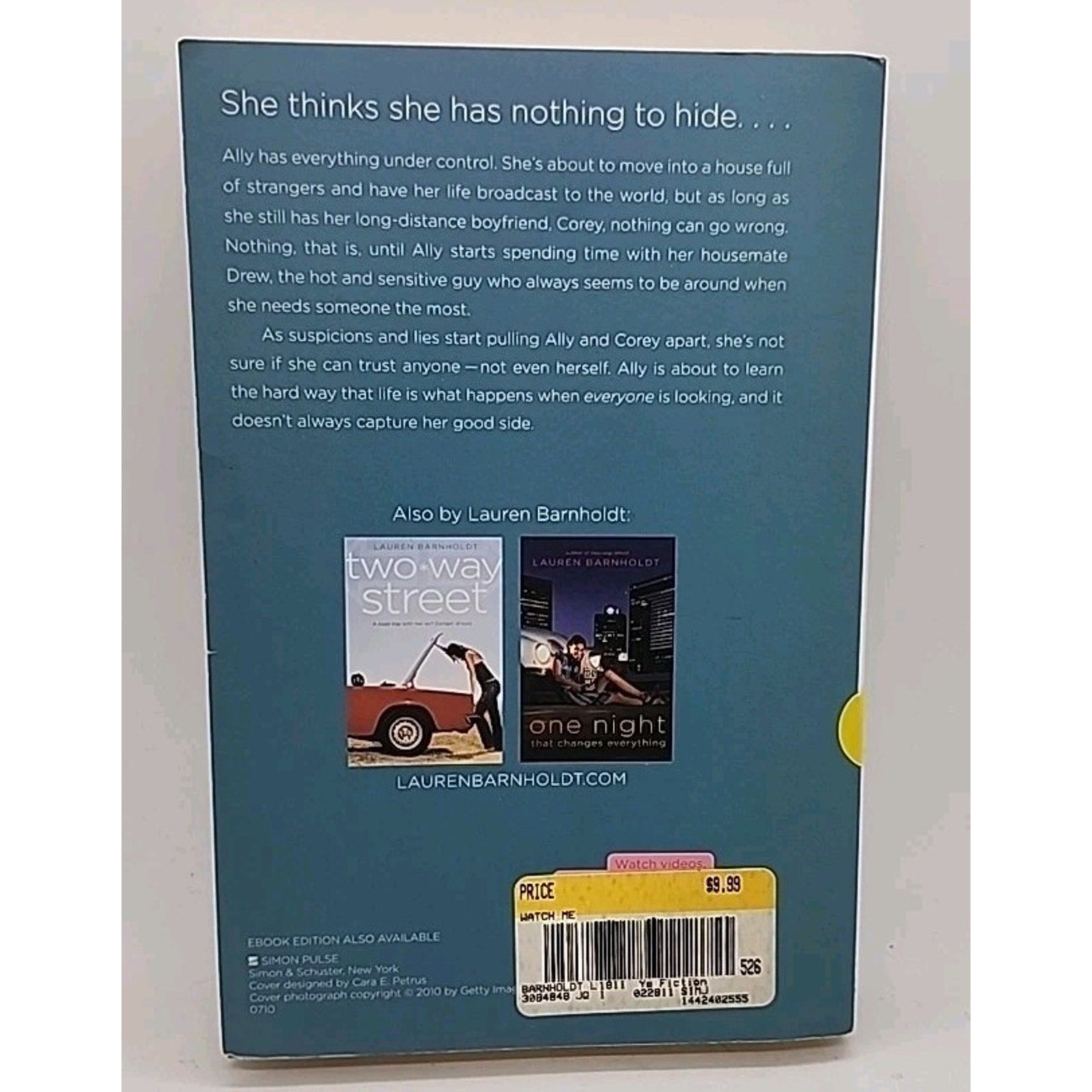 Watch Me by Lauren Barnholdt (2010, Trade Paperback)
