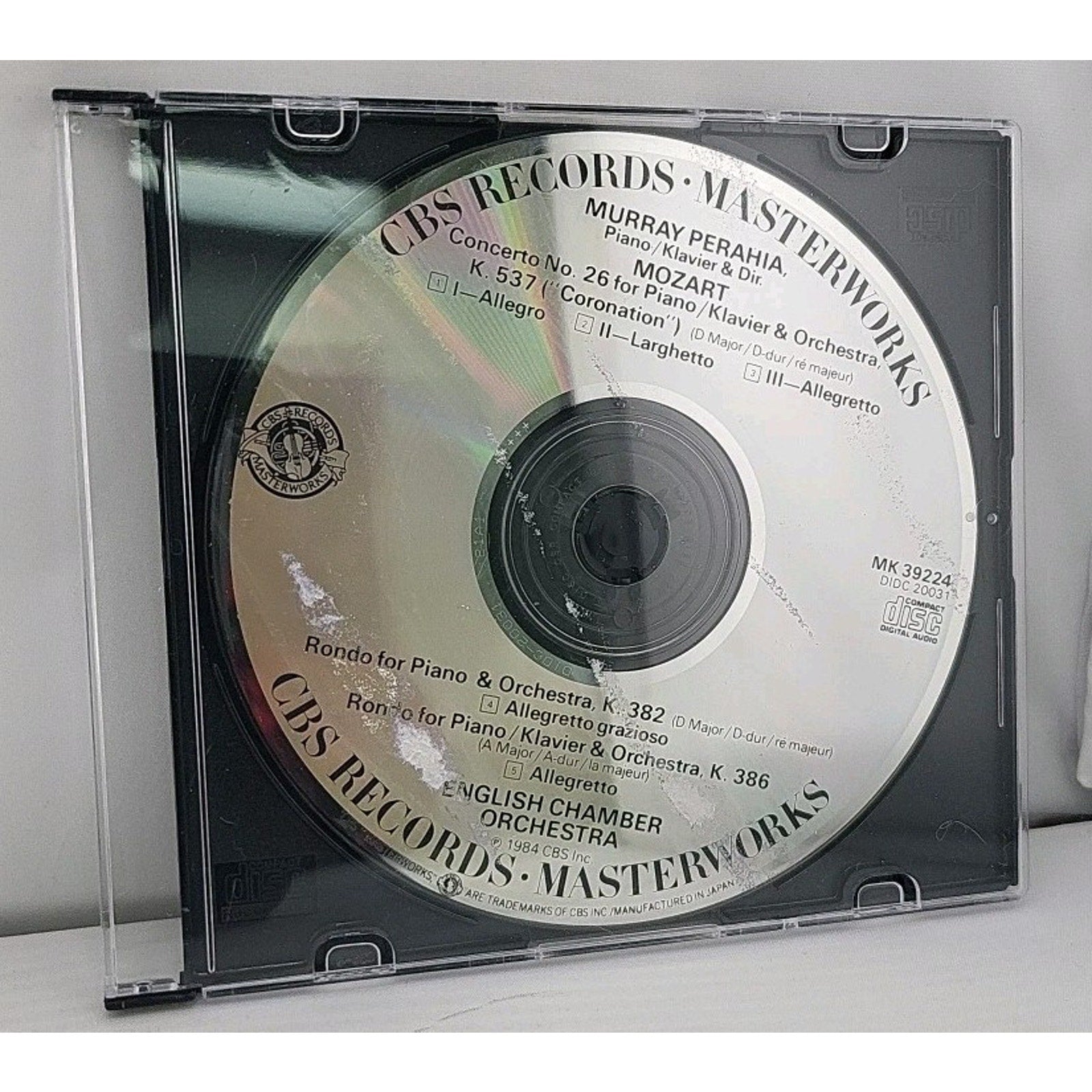 CBS Records - Masterworks Murray Perahia/ Mozart CD