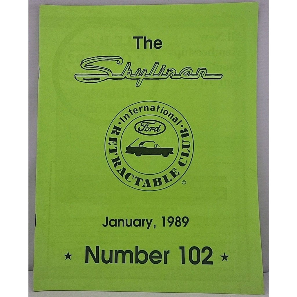 The Skyliner - International Retractable Club - January 1989 Number 102