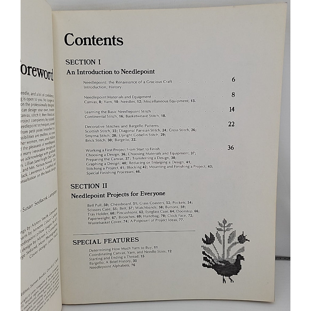 Needlepoint Techniques and Projects Book (1975, Sunset Books)