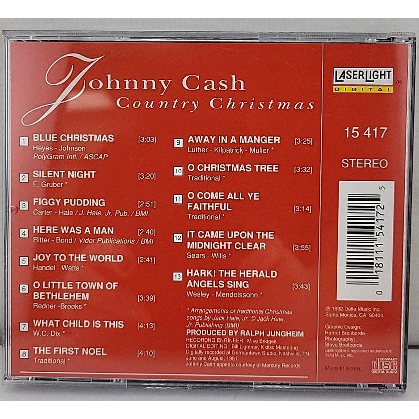 Christmas by Johnny Cash (CD, Sep-1991, Laserlight)