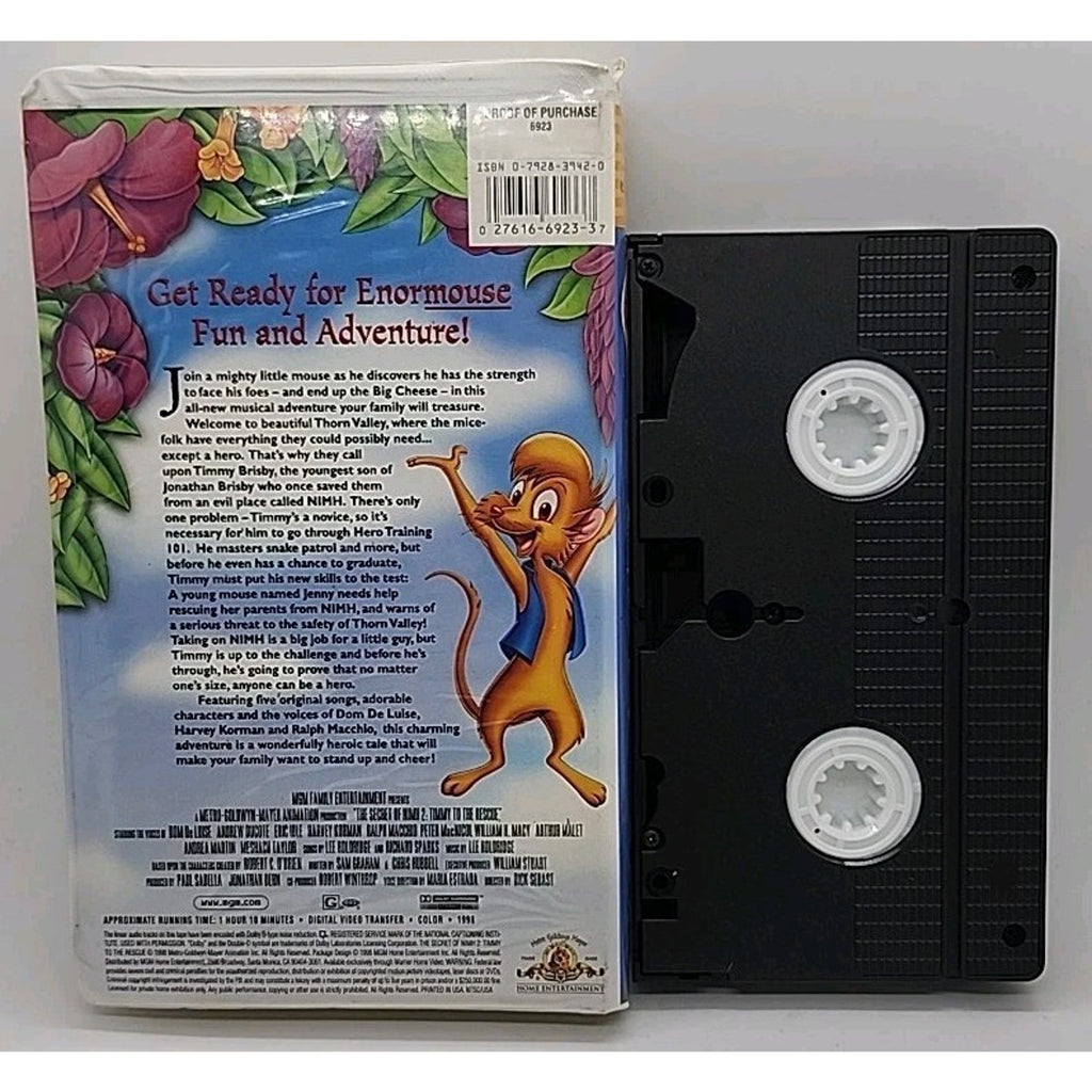 The Secret of NIMH 2: Timmy to the Rescue (VHS, 1998, Family Entertainment)