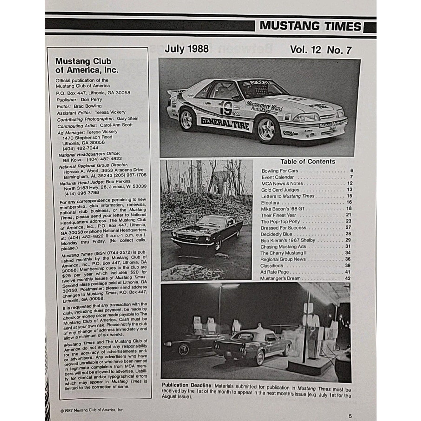 Mustang Times Magazine July 1988 Vol. 12 No. 7