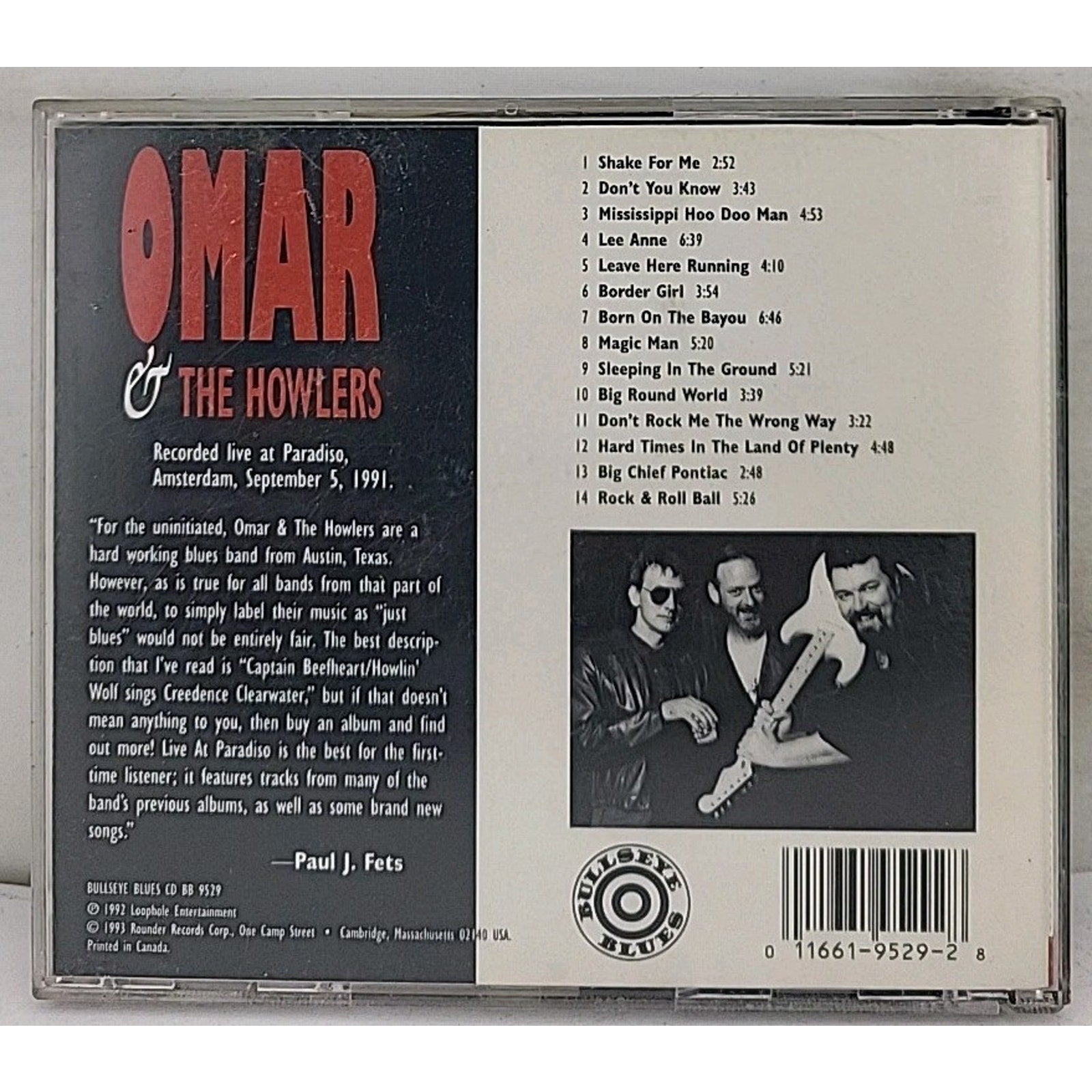 Live at Paradiso by Omar & the Howlers (CD, 1993)
