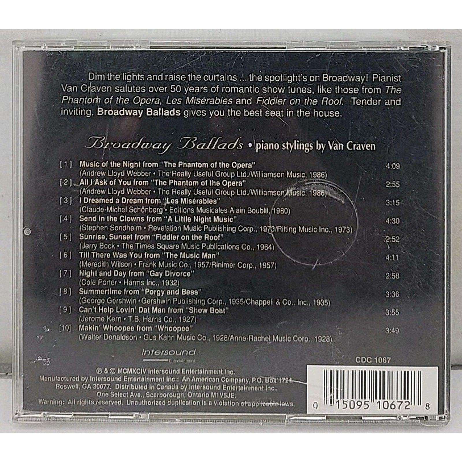 Interludes: Broadway Ballads CD by Van Craven