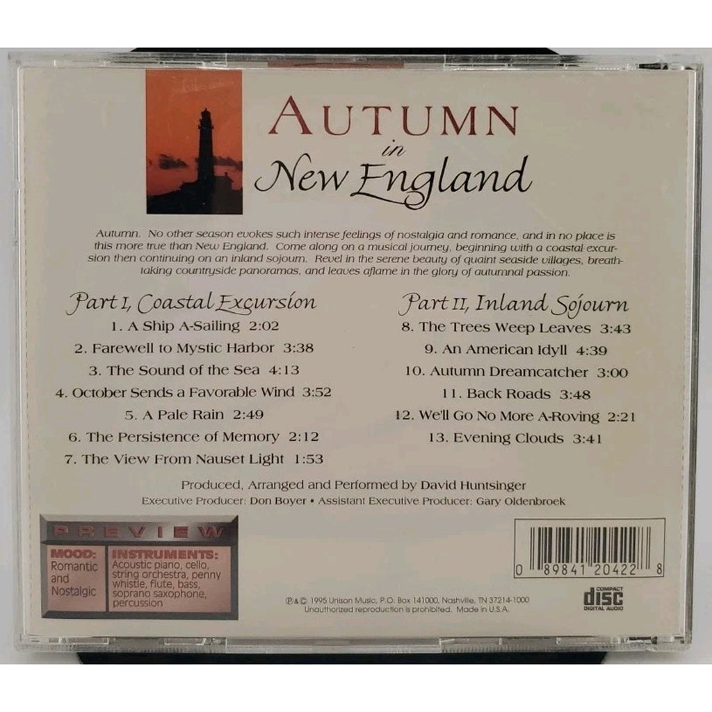 Autumn In New England Volume 1 Music CD, 13 Great Tracks, 1995 Unison Music