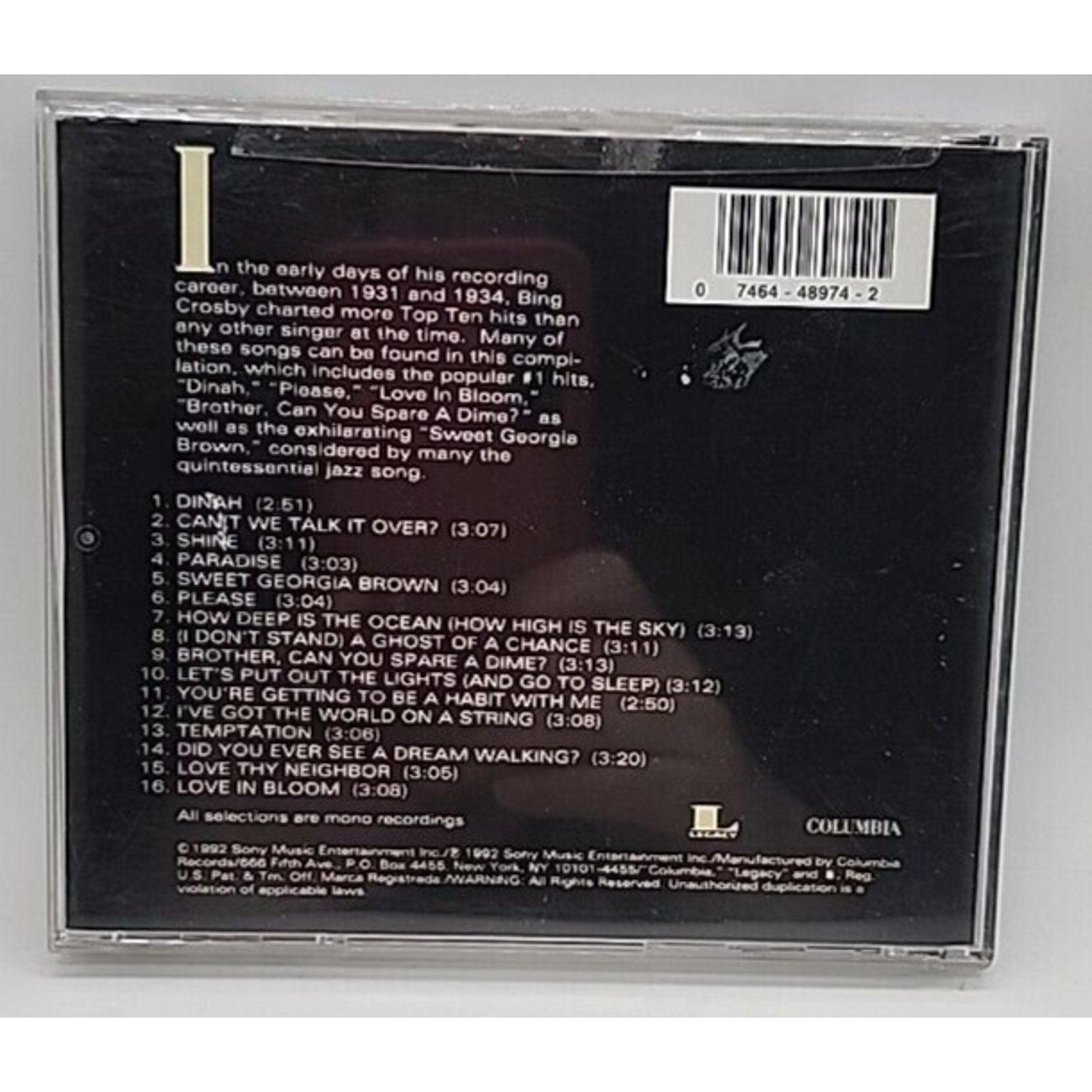 16 Most Requested Songs by Bing Crosby (CD, Oct-1992, Legacy)