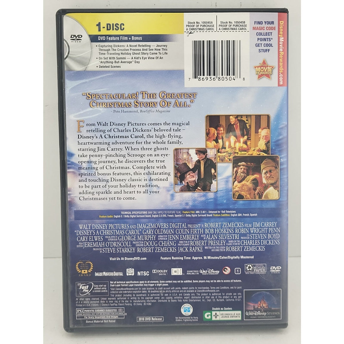 Disney's a Christmas Carol (DVD, 2009)