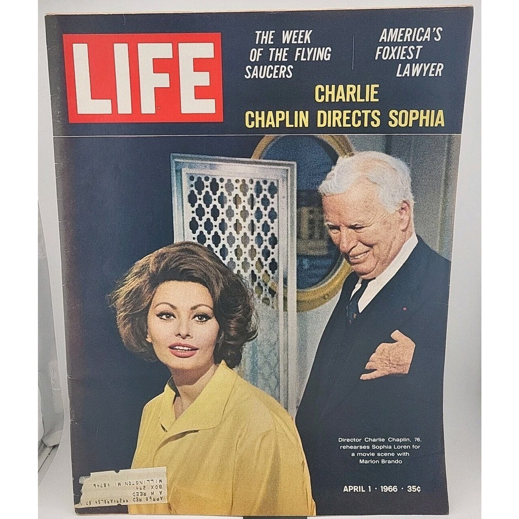 Life Magazine Sophia Loran And Charlie Chaplin Year April 1st 1966