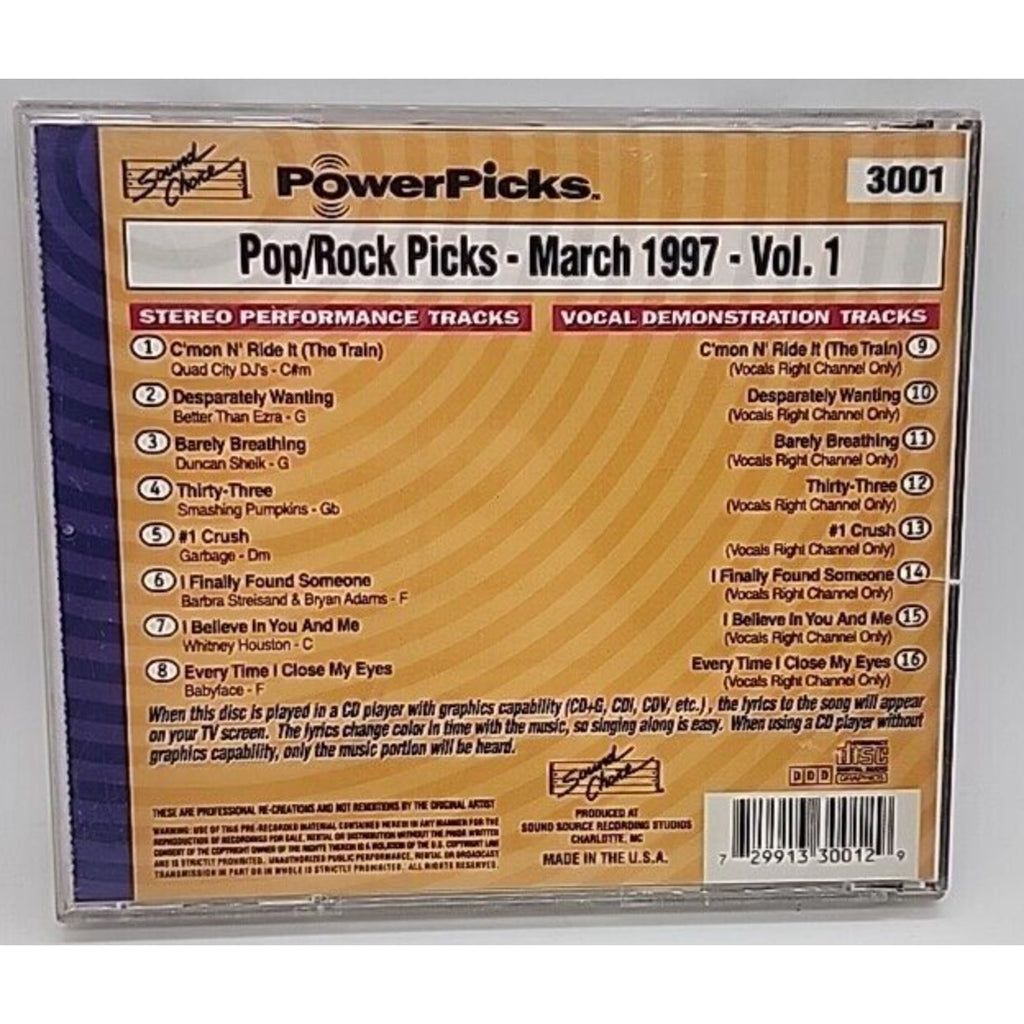 Karaoke Cd Powerpicks March 1997 Vol 1
