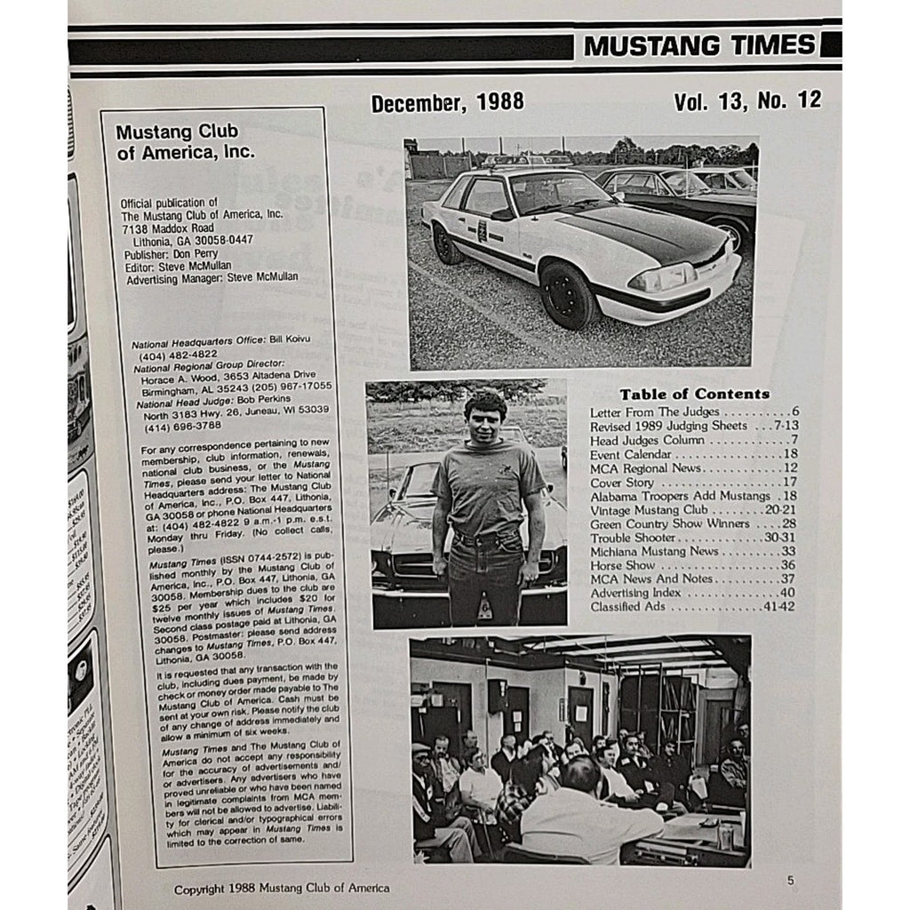 Mustang Times Magazine December 1988 Vol. 12 No. 12