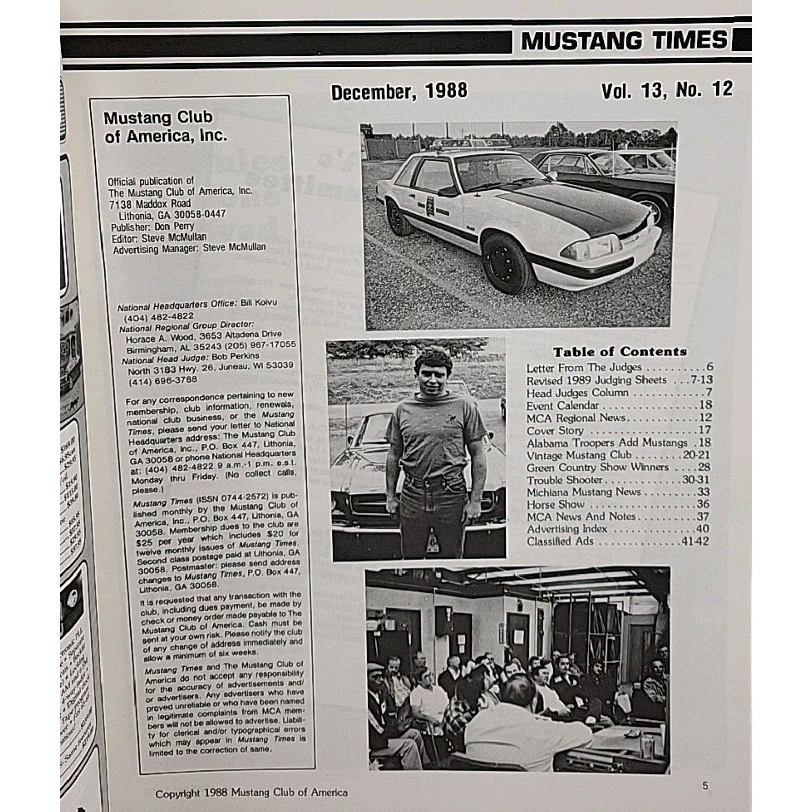 Mustang Times Magazine December 1988 Vol. 12 No. 12