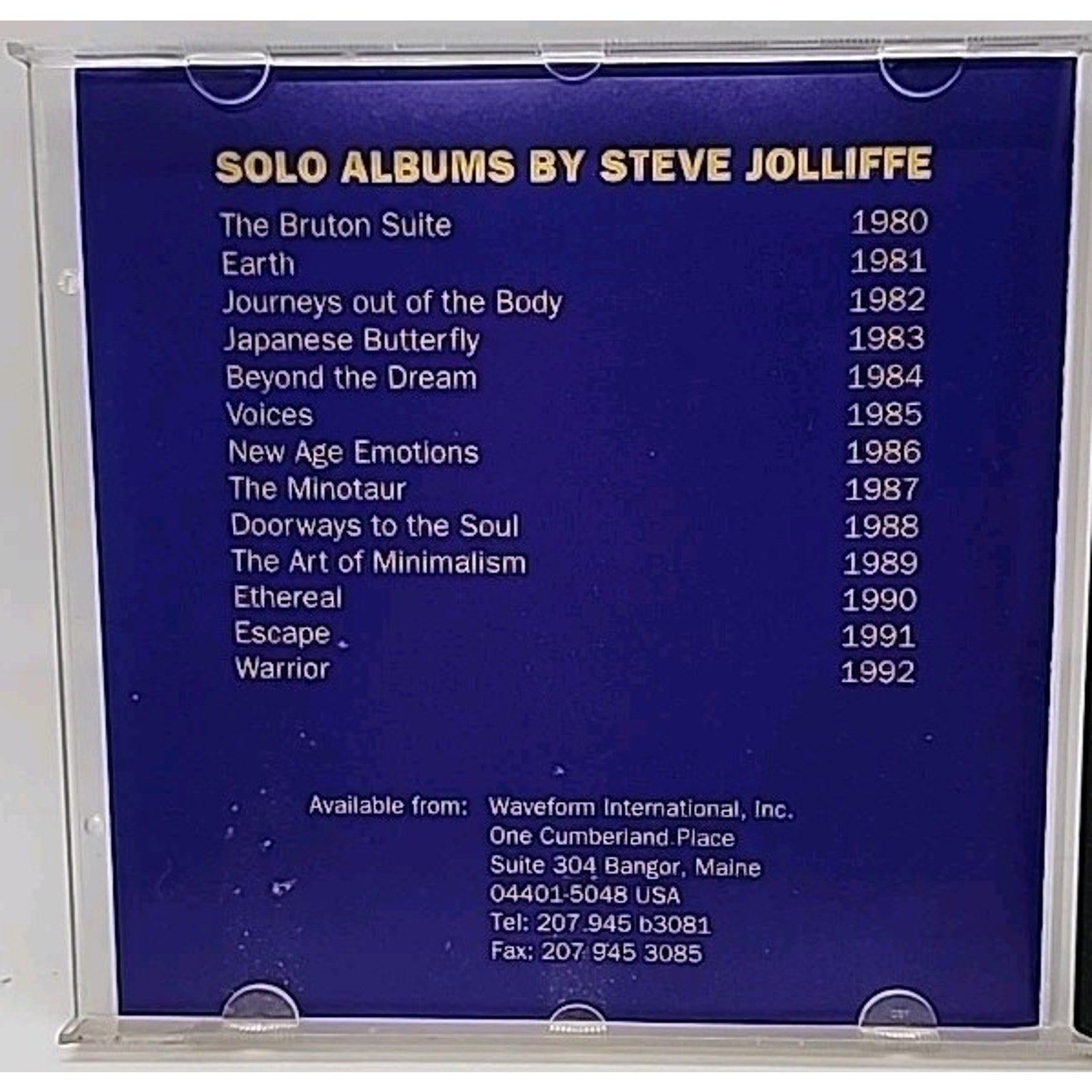 Steve Jolliffe - Warrior CD Album (Waveform, 1992)