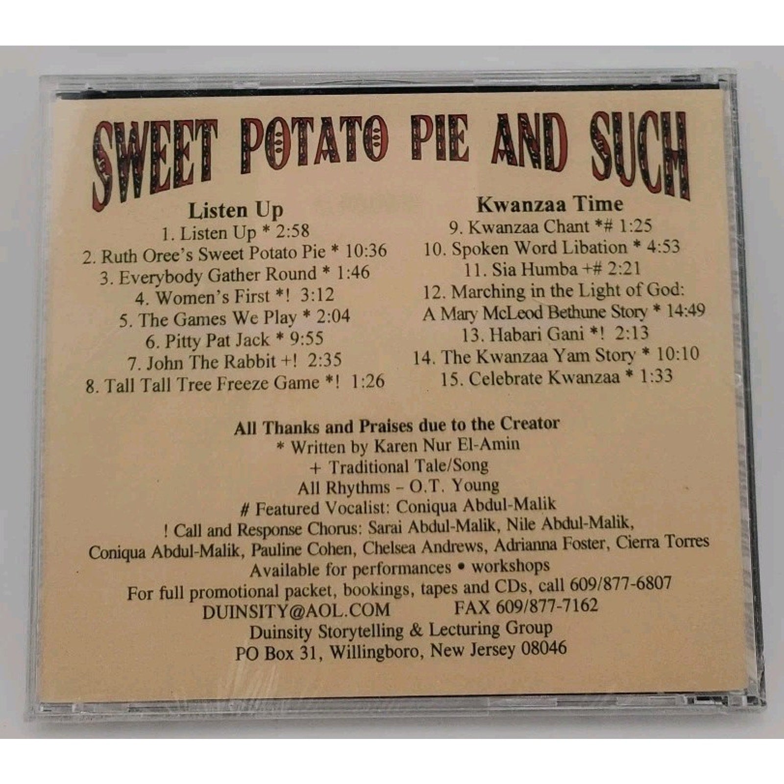 Sweet Potato Pie And Such Karen Nur El-amin (CD) *Brand New*