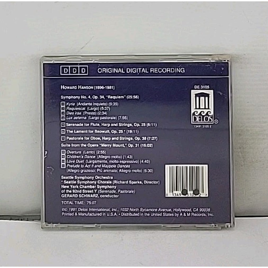 Sym 4/Merry Mount Ste/Lament/& by H. Hanson (CD, 1991)