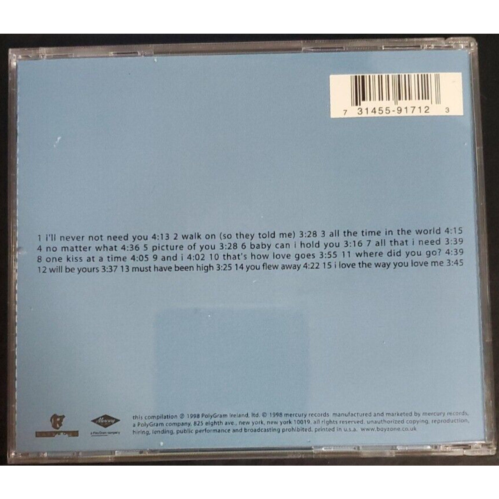 Where We Belong by Boyzone (Boy Band) (CD, Nov-1998, Mercury)