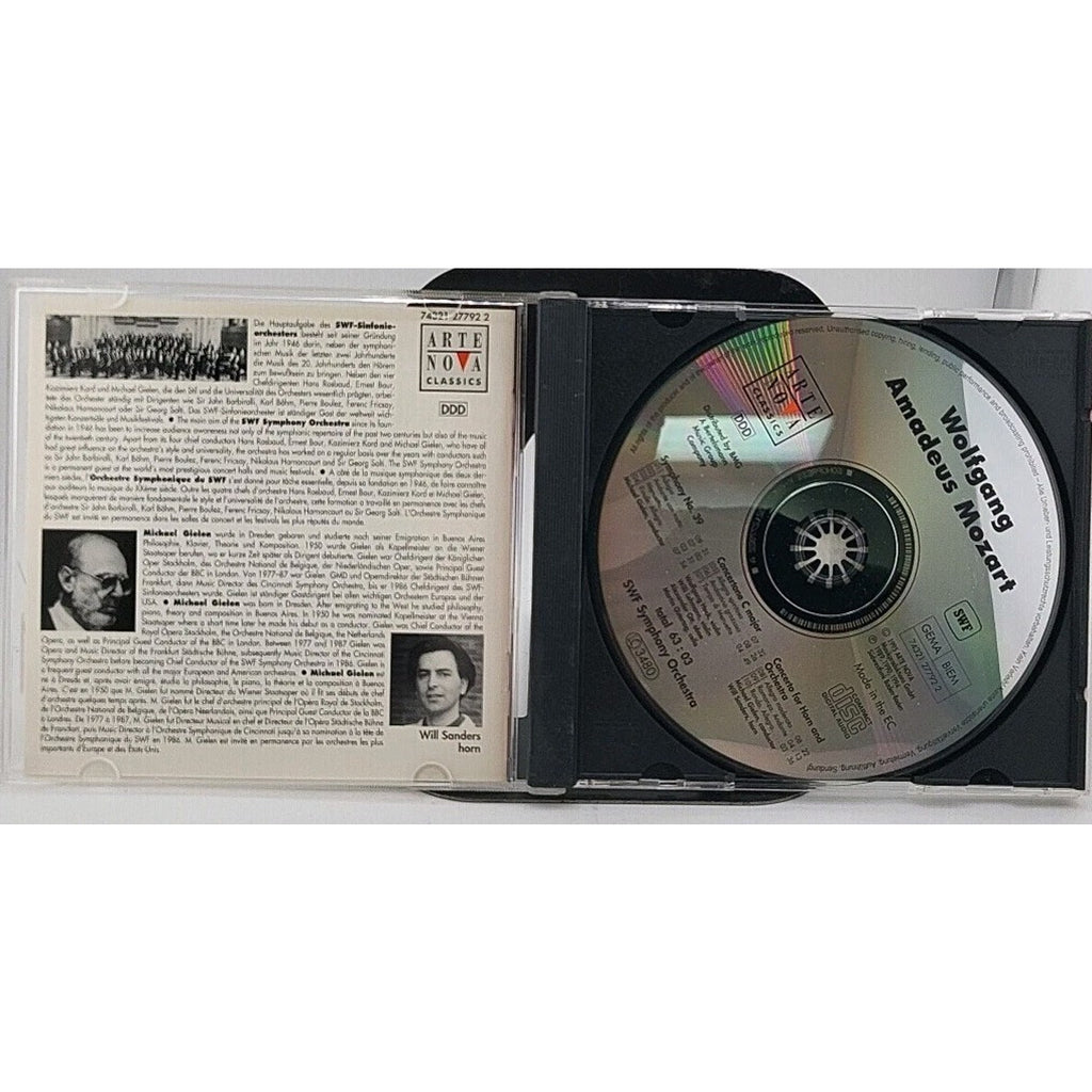 Wolfgang Amadeus Mozart Symphony No. 39 Concertone Horn Concerto Cd