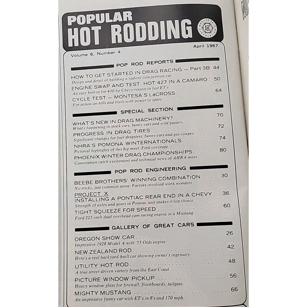 Popular Hot Rodding Magazine April 1967