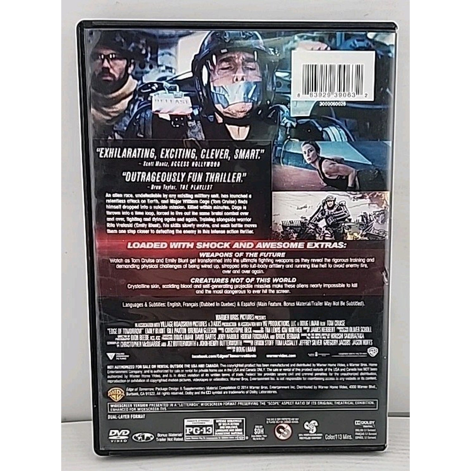 Live Die Repeat Edge of Tomorrow, DVD