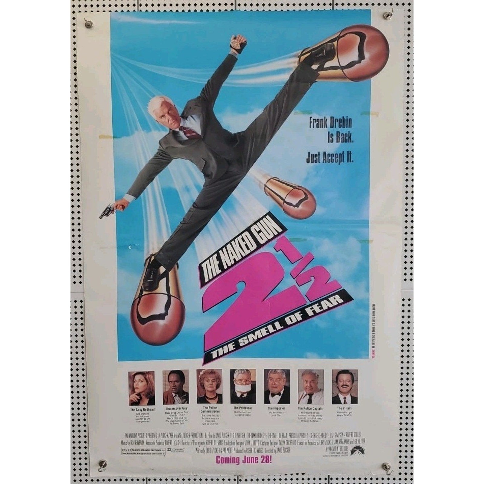1991 The Naked Gun 2 1/2 The Smell of Fear Movie Poster 40"x27"