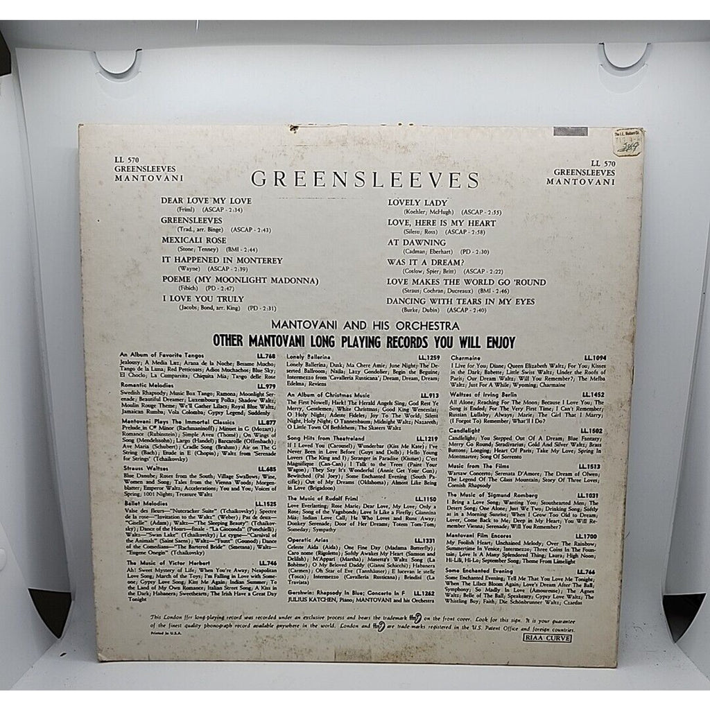 Mantovani & His Orchestra - Greensleeves (Record)