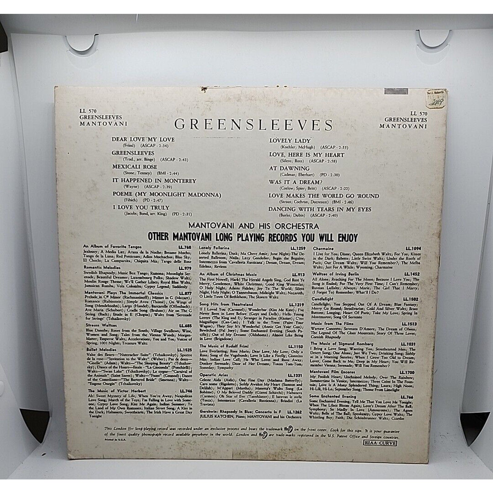 Mantovani & His Orchestra - Greensleeves (Record)
