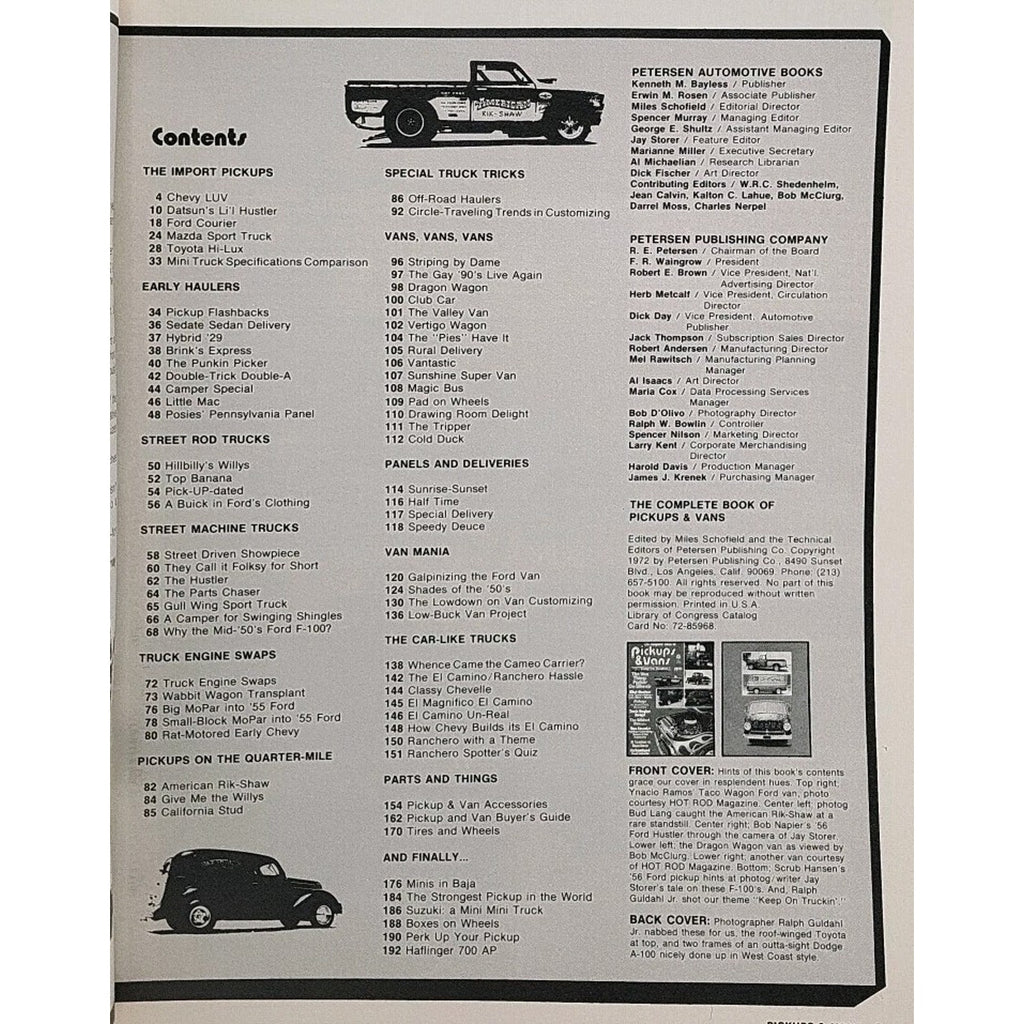 1972 The Complete Book Of Pickups & Vans Magazine
