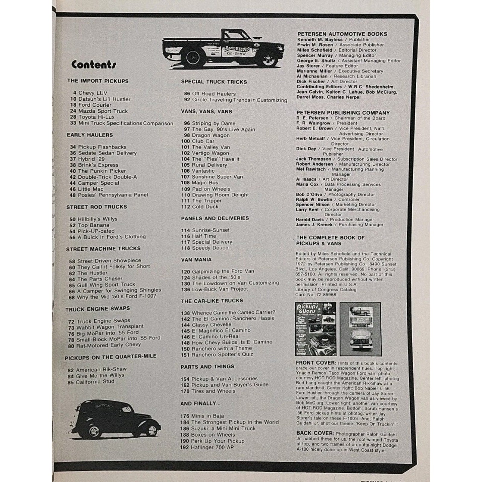 1972 The Complete Book Of Pickups & Vans Magazine