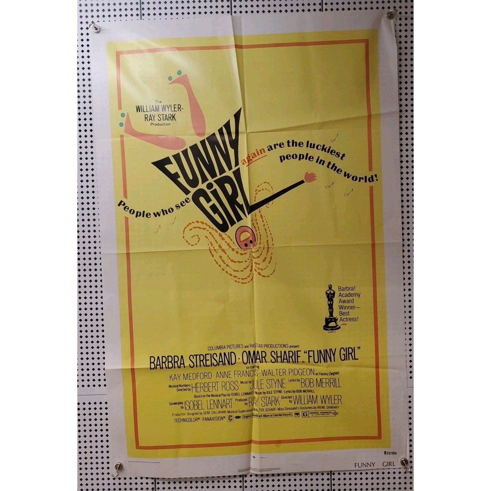 1972 Funny Girl 27x40 Movie Poster