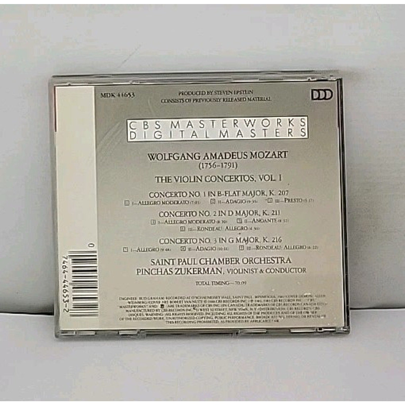 Mozart: Violin Concertos Nos. 1-3 (CD, CBS Records)