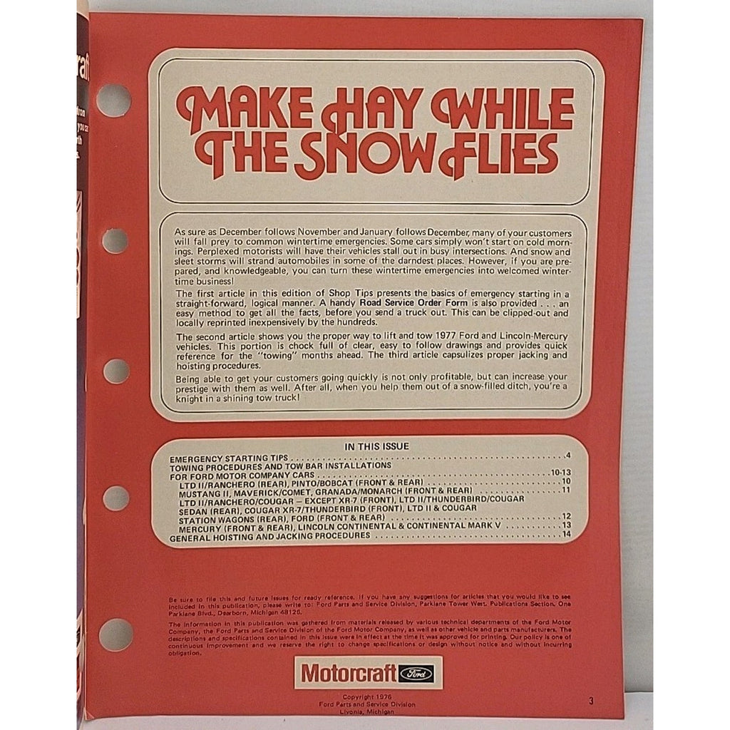 Shop Tips November-December 1976 Vol. 14 No. 10