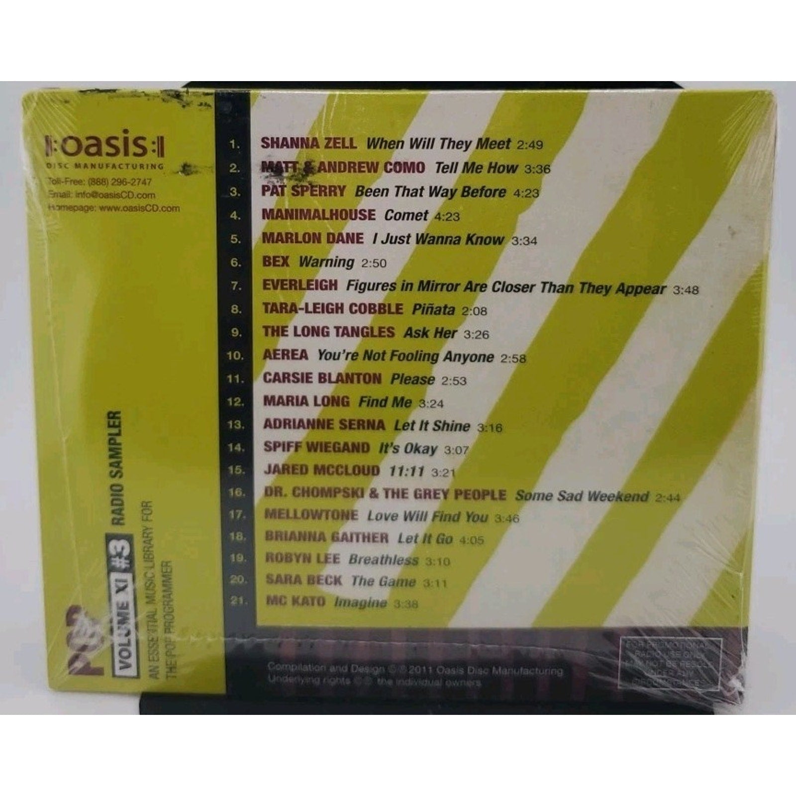 Oasis Disc Manufacturing Volume XI #3 Radio Sampler CD *Brand New*