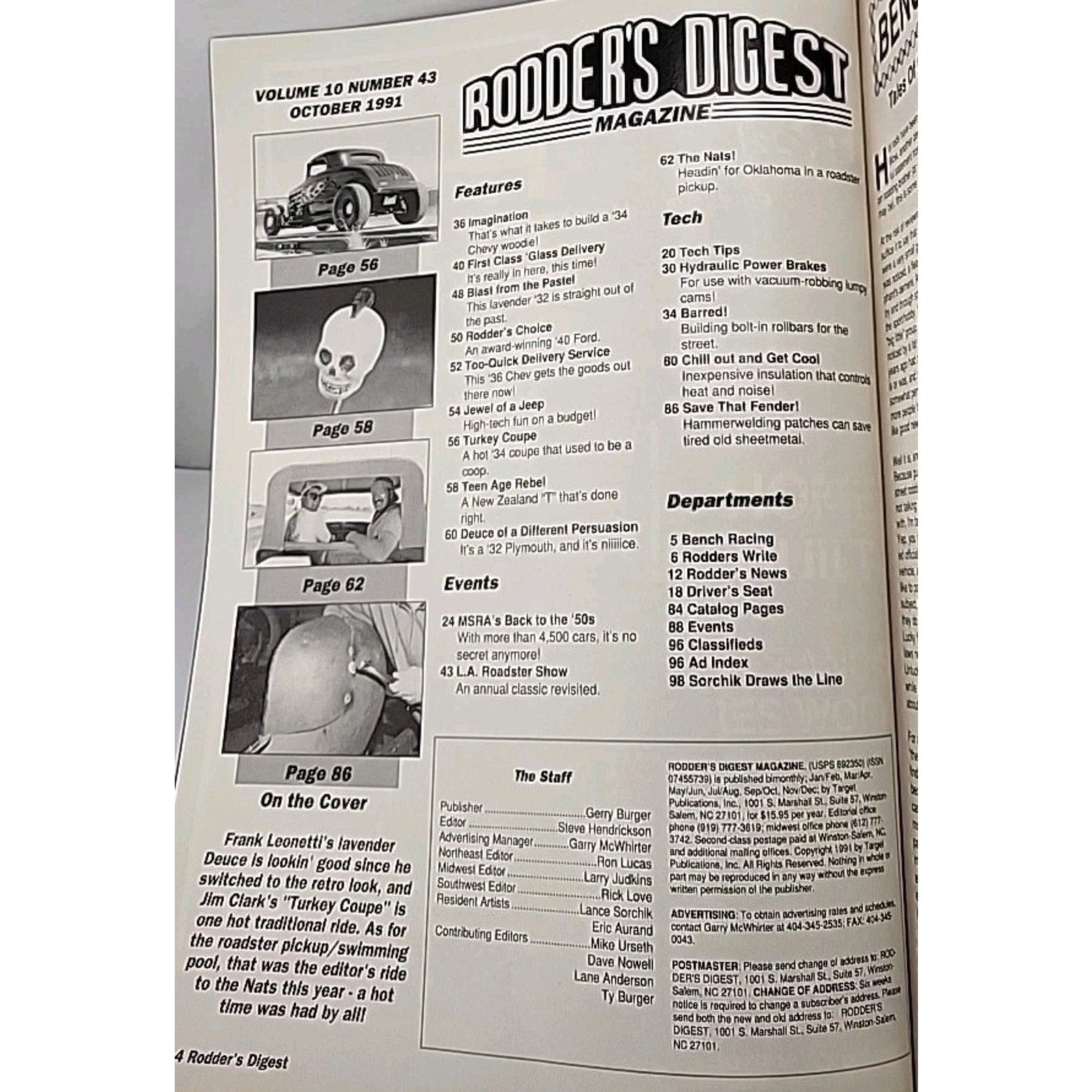 Rodder's Digest Magazine October 1991 Volume 10 Number 43