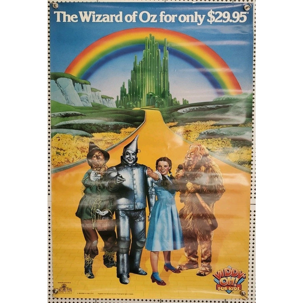 1985 Original Movie Poster VHS The Wizard Of Oz 24X36” Yellow Brick Road MGM