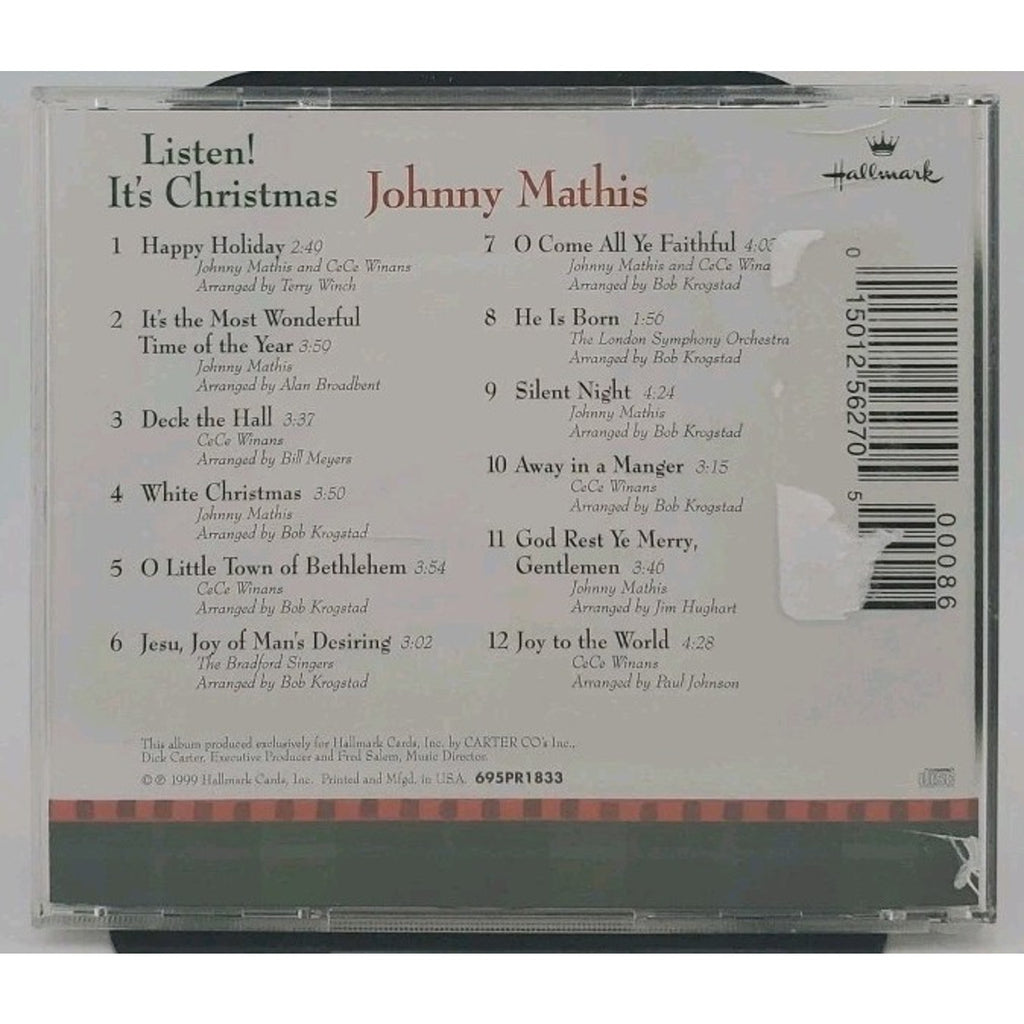 Listen! It's Christmas By Johnny Mathis - CeCe Winans (CD, 1999) Hallmark Cards