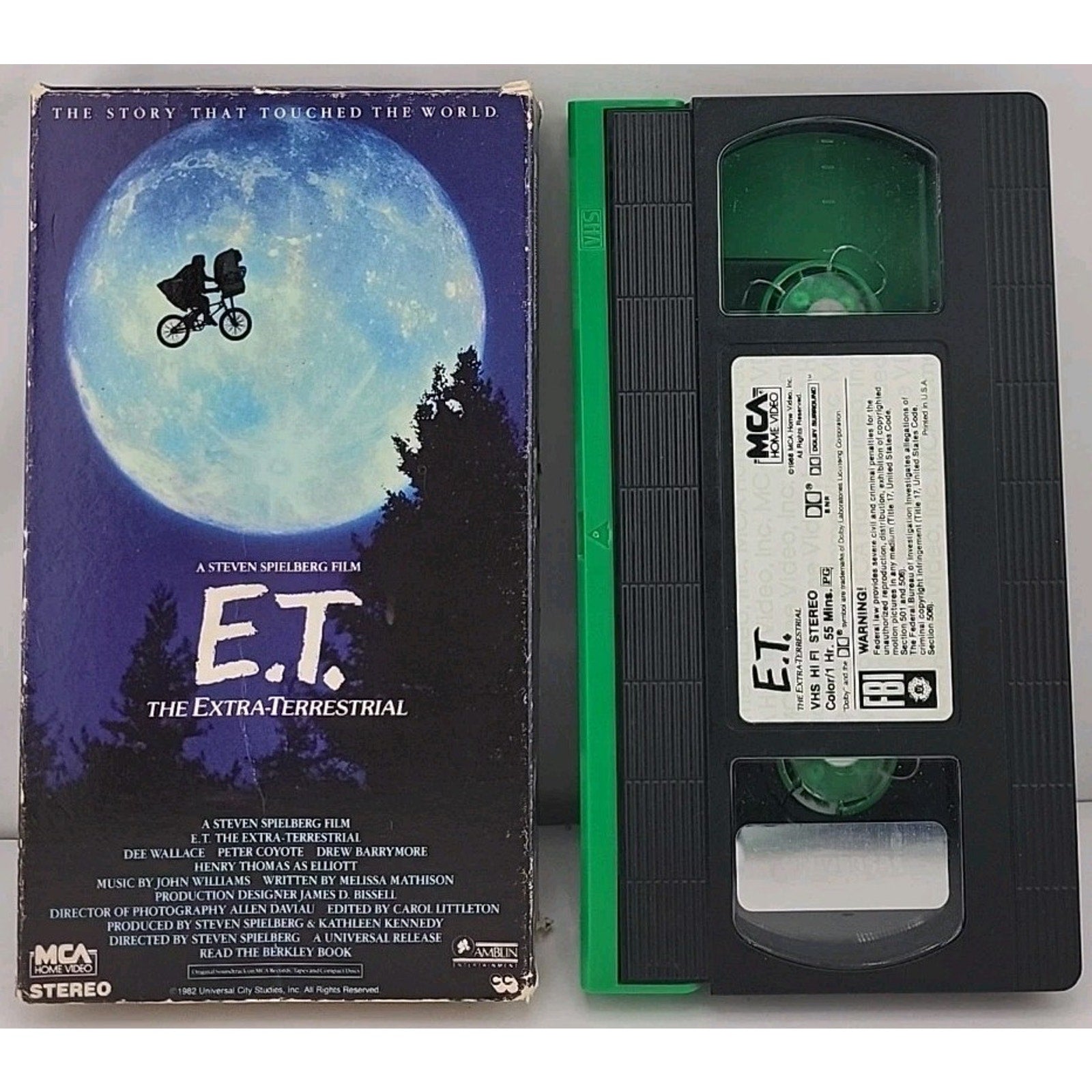 E.T. The Extra-Terrestrial (VHS, 1996) Green Casing