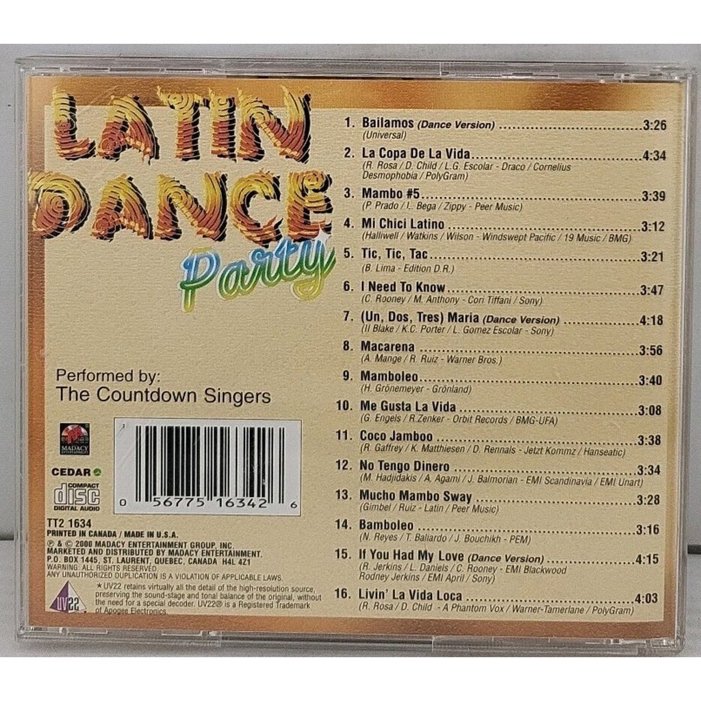Latin Dance Party by The Countdown Singers (CD, 2000)