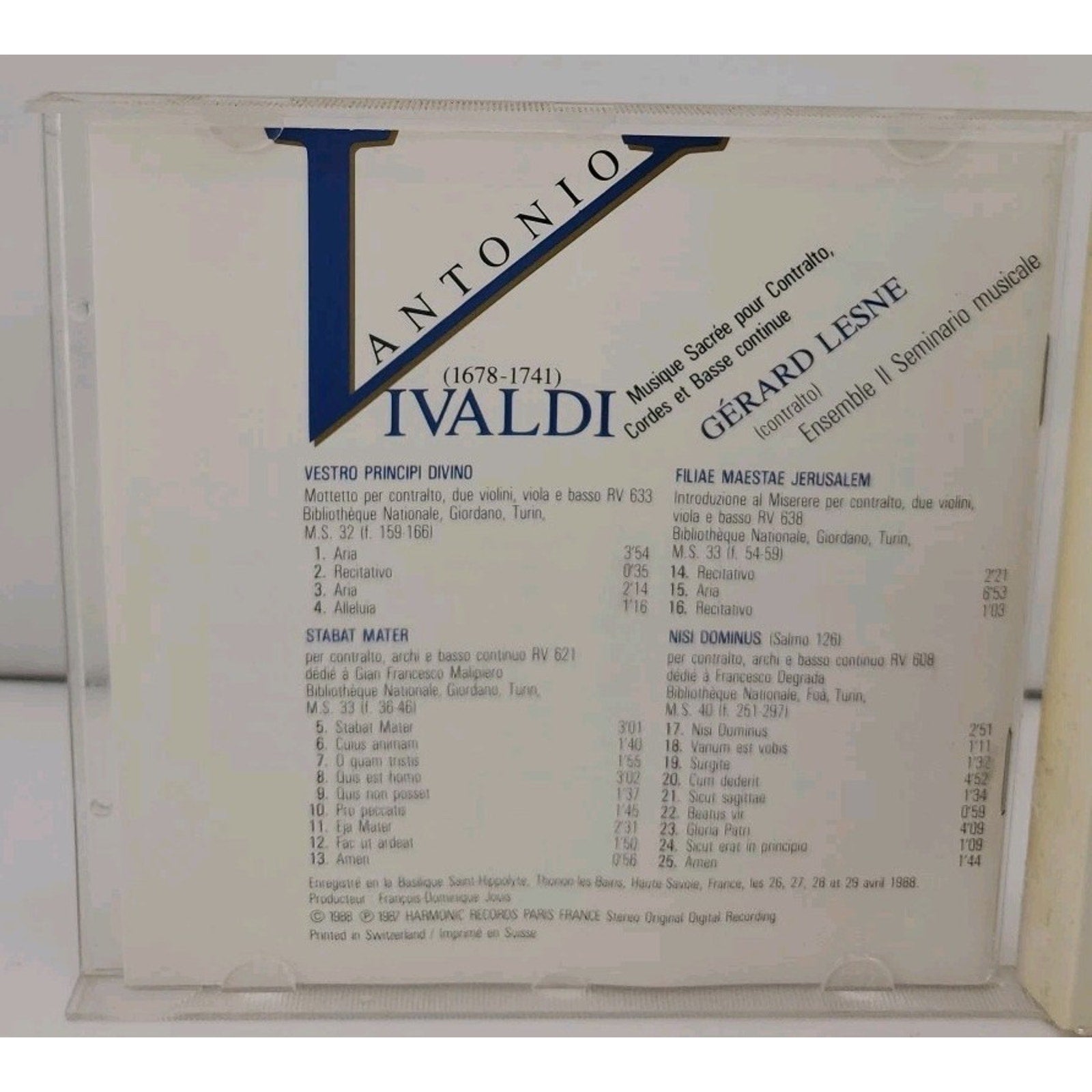 Vivaldi/Gerard Lesne - Sacred Music For Contralto and Strings (CD)