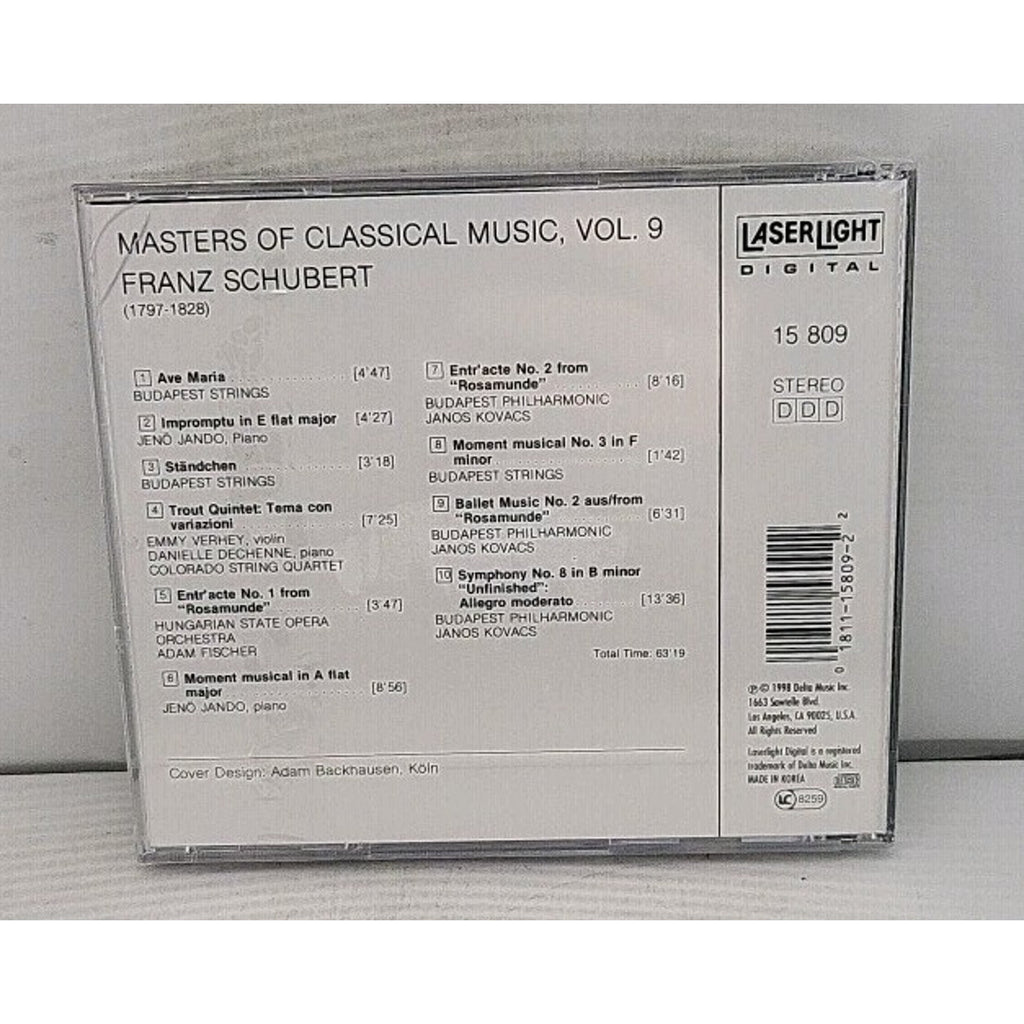 Masters of Classical Music by F. Schubert (CD, 1990) *Brand New*