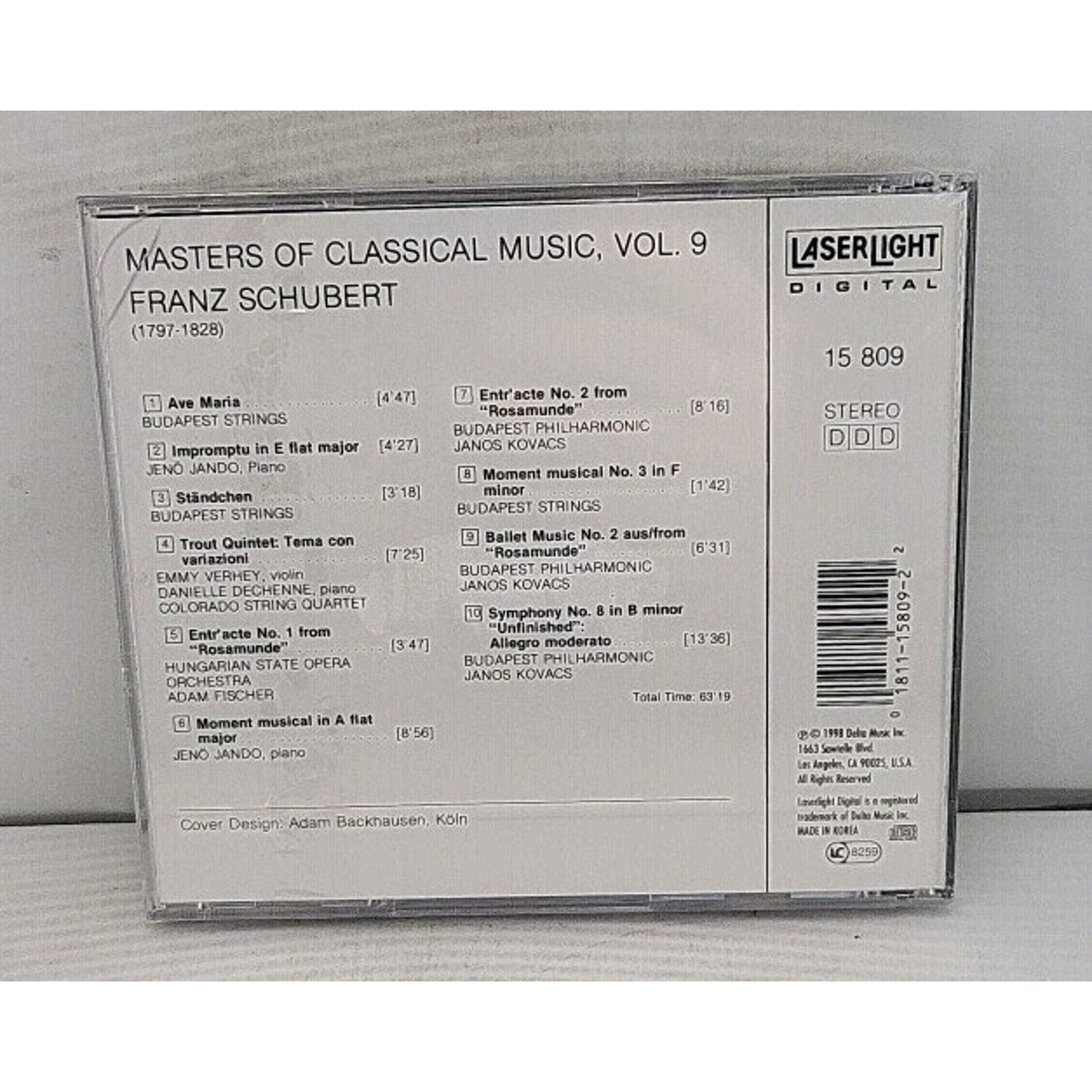Masters of Classical Music by F. Schubert (CD, 1990) *Brand New*