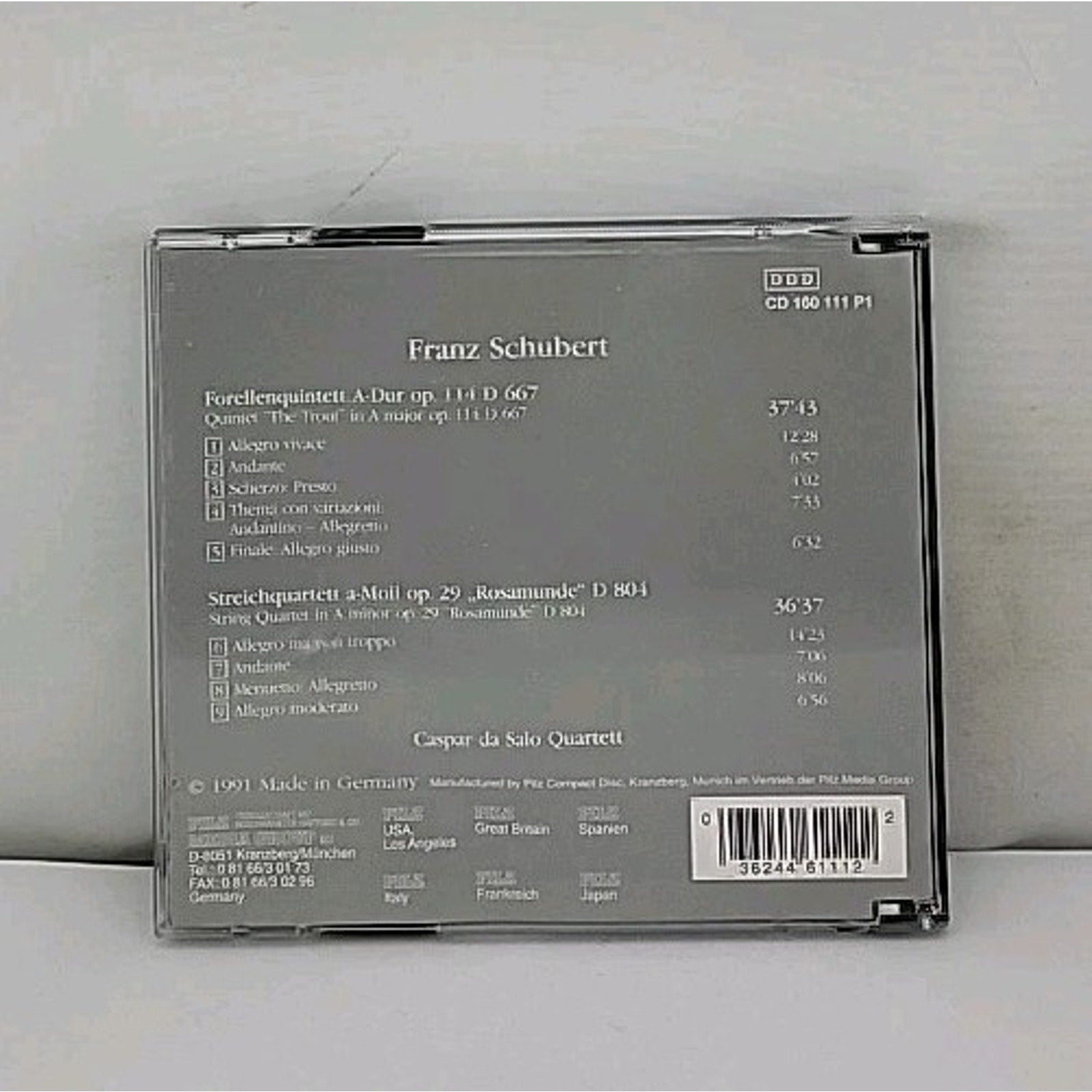 Franz Schubert Forellenquintett Vienna Master Series CD