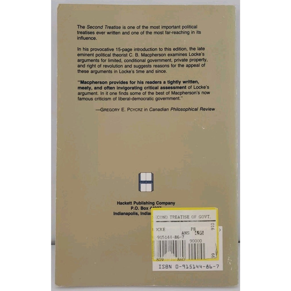 Second Treatise of Government by John Locke (Trade Paperback)