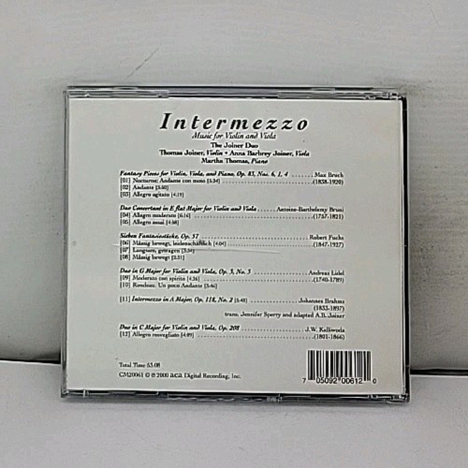 Intermezzo: Unusual Music for Violin & Viola by Joiner Duo (CD, 2001)