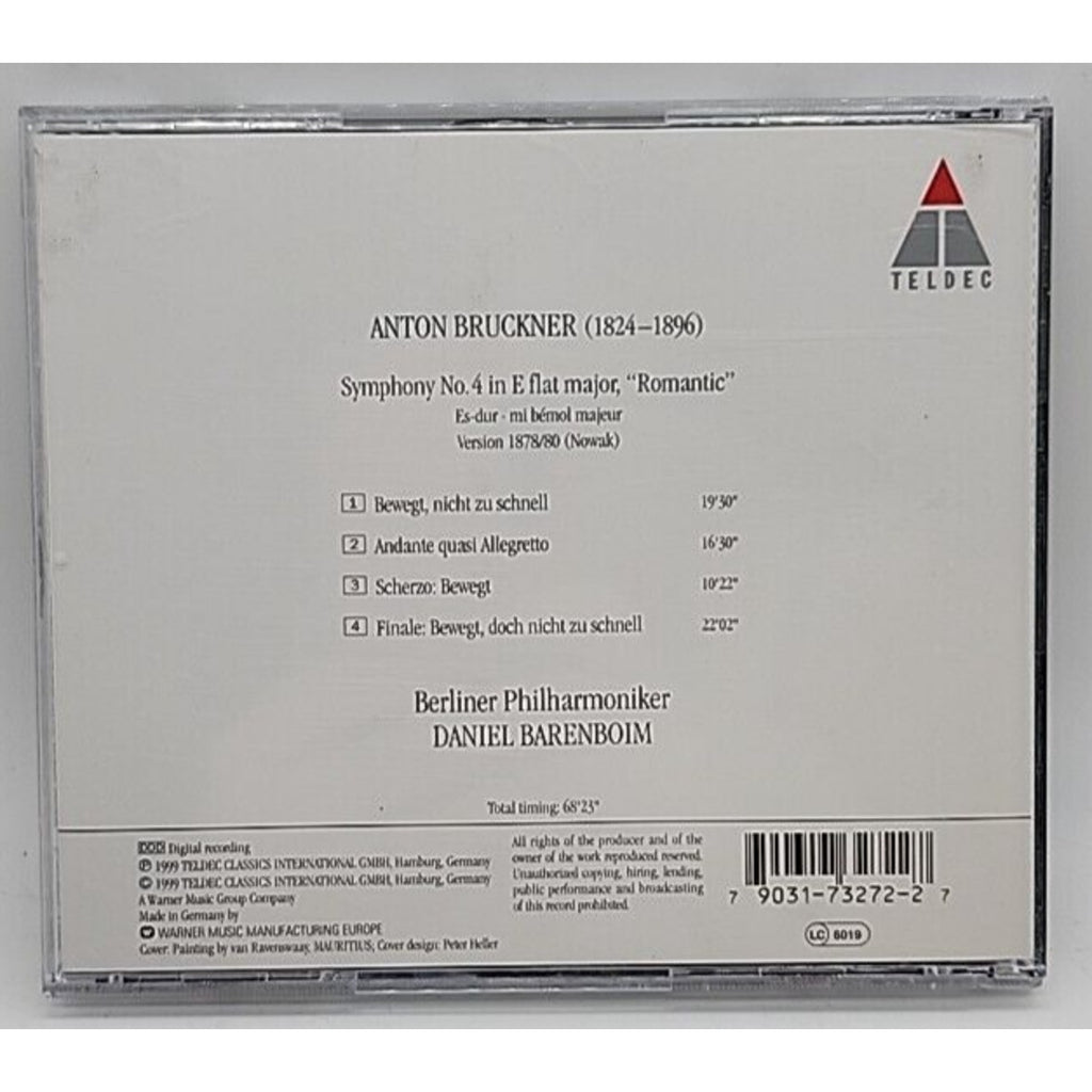 Bruckner 4th Symphony / Berliner Philharmoniker Audio Music CD 1995 Germany