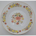 Vintage Floral Ceramic Serving Bowl - Yellow & Orange Flower Pattern