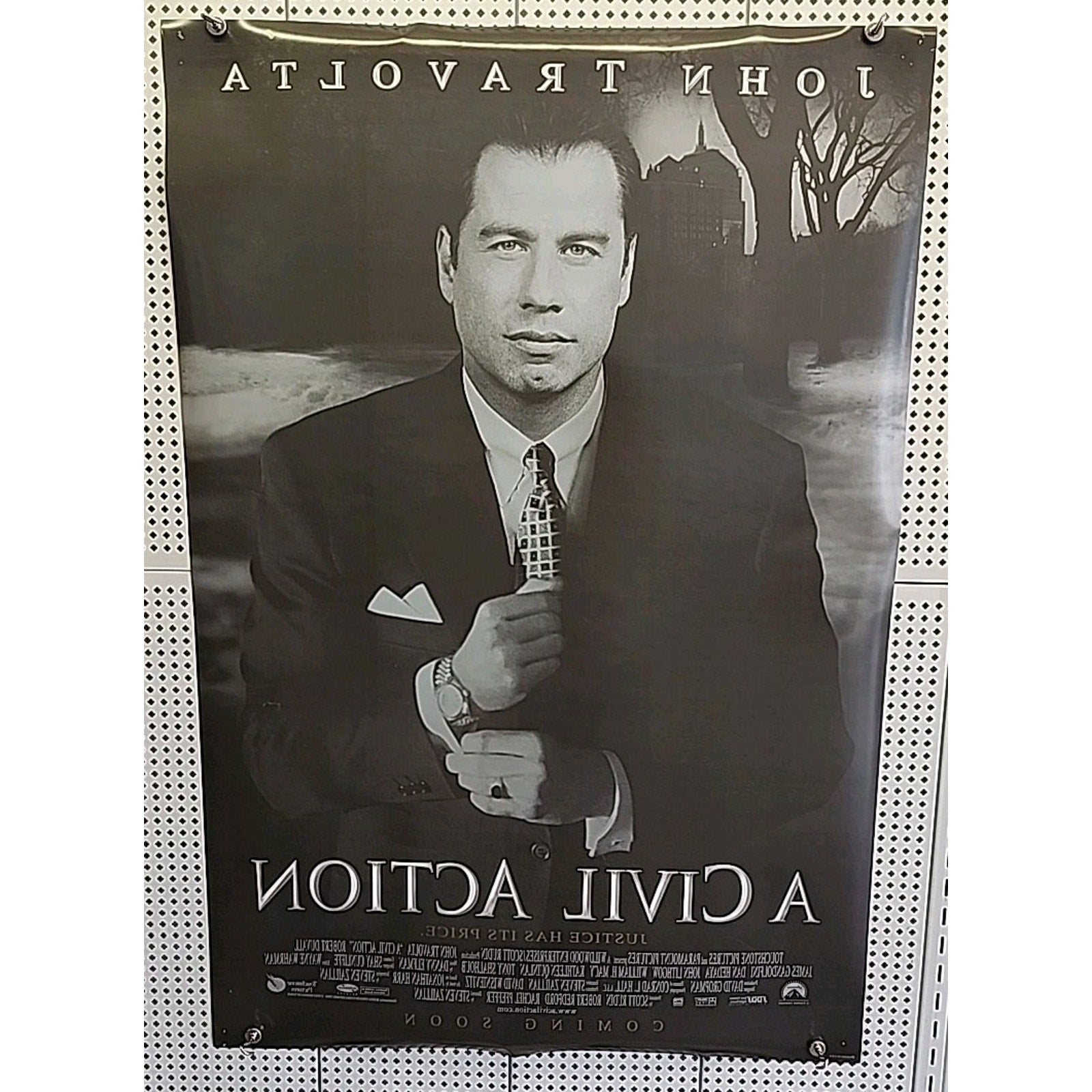 A Civil Action Movie Poster 2 Sided John Travolta 27x40 Movie Theater