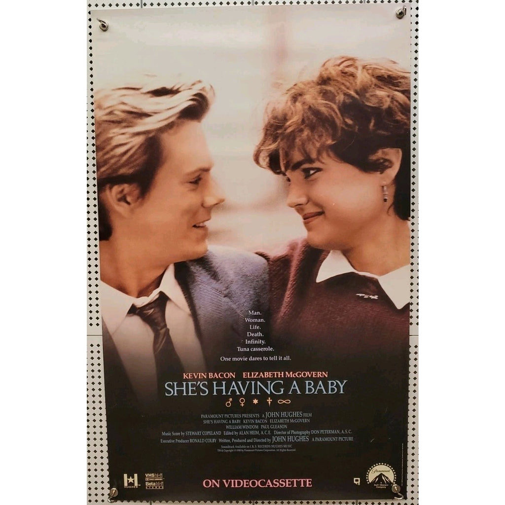 She's Having A Baby Video Movie Poster 1988 23X37 Rolled 1 Sheet Kevin Bacon