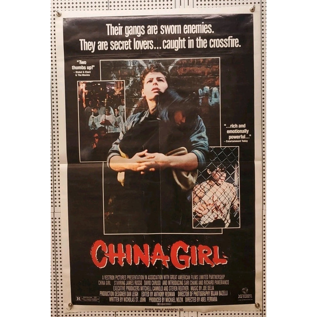 China Girl Movie Poster 27x41 S/S Folded James Russo David Caruso Sari Chang