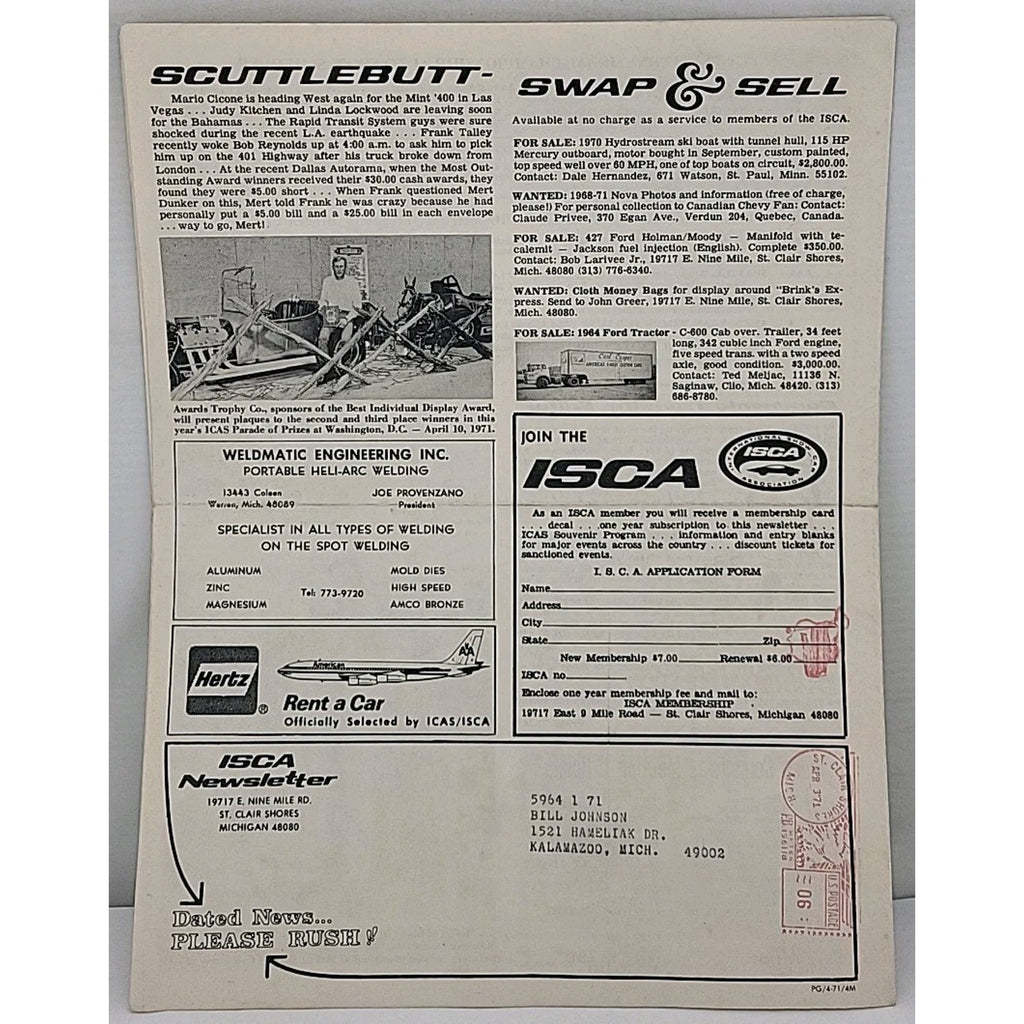 ISCA Newsletter May 1971 Volume XI Number 9